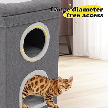 Amazon.com : 3-Level Cat House for Indoor, Covered Cat Condo